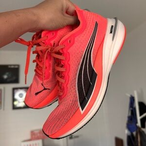 Puma Neon Orange and Black Women's Sneakers